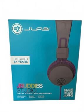 JLab JBuddies Studio On-Ear Kids Headphones - Purple/Grey